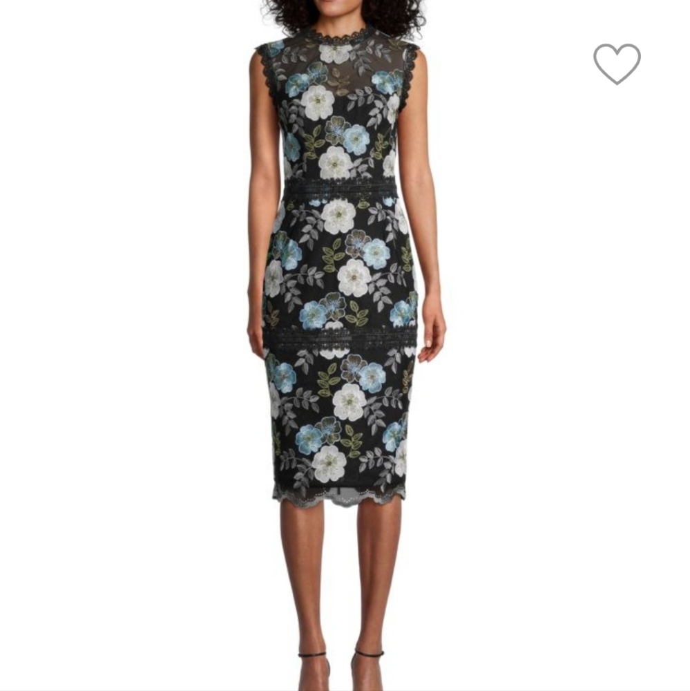 Bronx and Banco Palette Floral-Embroidered Sheath Dress